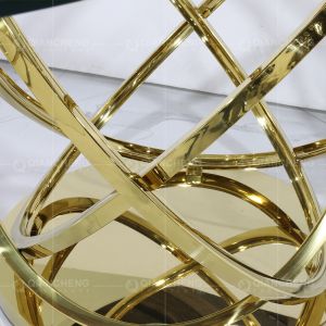 Oval Shape Tempered Glass Dining Table 240x120x75cm White Reeded Pillar