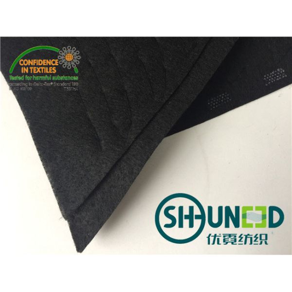 Black Men Garment Shoulder Padding With Polyester / Cotton / Glue