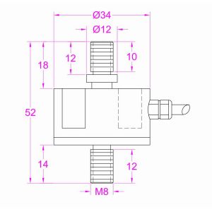 1kN Force Measurement Sensor 2kN Force Measurement Transducer 3kN