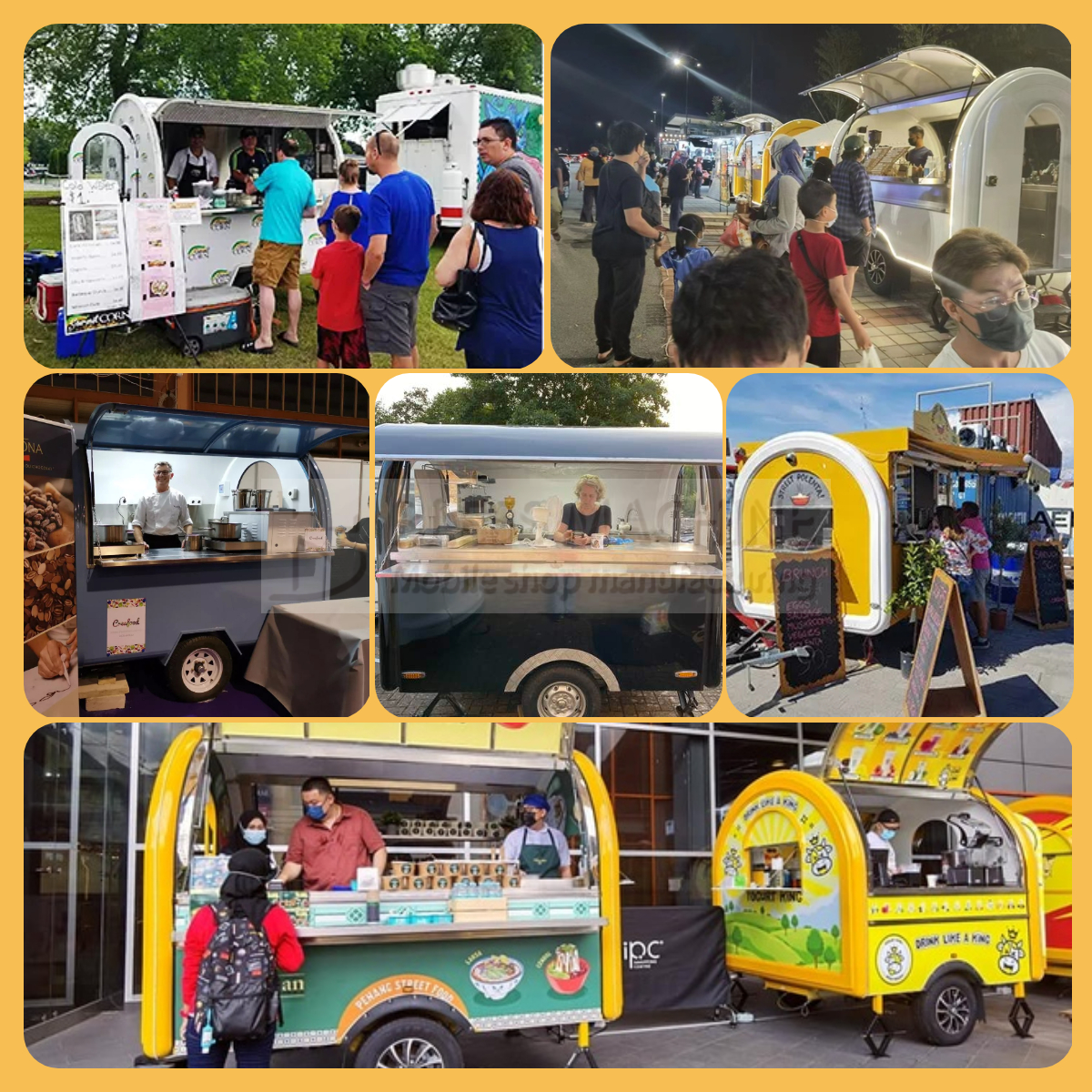 After Service Online support Customized Ice Cream Mobile Beer Tow Bus Truck Trailer Cart