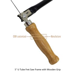 5" U Tube Fret Saw Frame with Wooden Grip for junior students to learn and