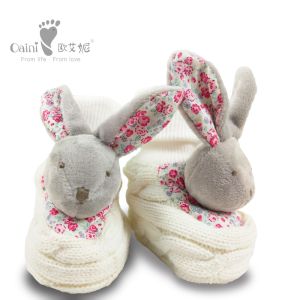 Comfortable Plush Baby Shoes 9cm Infant Baby Warm White Rabbit Shoes