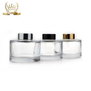 Decorative 200ml Diffuser Glass Bottle Round Clear With Cap
