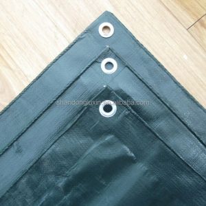 Double Faced HDPE Tarpaulins Lorry Woven Green Poly Tarp Covers for Plaid Style