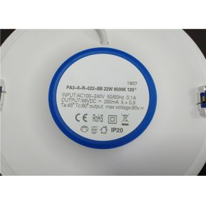 Poly Carbonate Aluminium 22W Ra70 LED Round Flat Panel Light