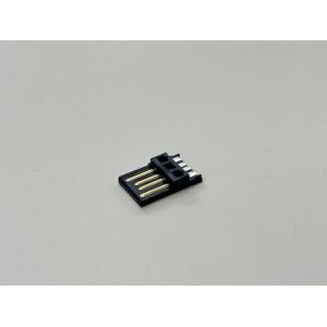 USB 2.0 AM Male Solder Connector with Wide Solder Cup | Black Gold-Plated 15U”