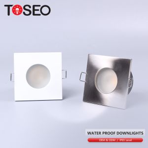 Square Waterproof Gu10 Recessed Ceiling Downlight 83x83mm Size