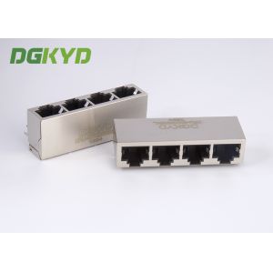 Wholesale Metal shielded 1000 base quad port giga ethernet rj45 connectors, without LED from china suppliers