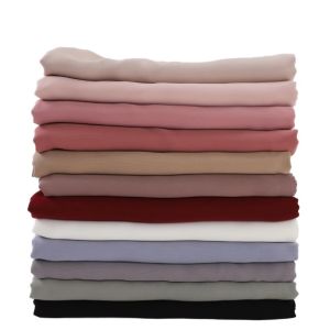 Wholesale Malaysia Solid Pearl Chiffon Long Hijab Lightweight Single Color European American Summer Muslim Scarf Shawl Plain Headscarf from china suppliers