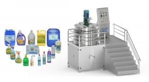 China SUS304 Shower Gel Mixing Machine Stainless Steel Blending Tank Liquid Detergent Homogenizer Mixer on sale