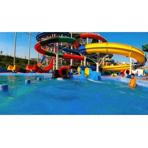 China Swimming Pool Equipment Small Spiral Slide For Commercial Outdoor Playground on sale