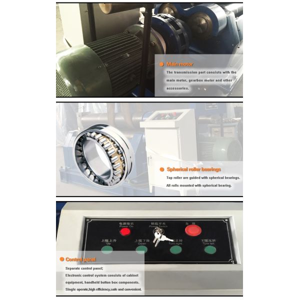 Mechanical 3 Rollers Plate Rolling Machine , Steel Roll Bending Machine