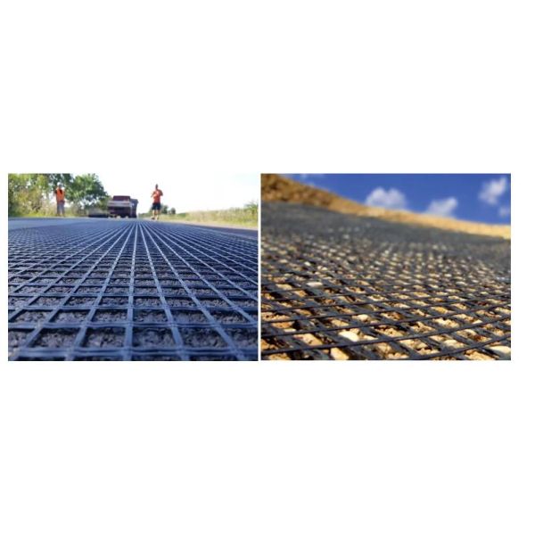 50KN 100KN Fiberglass Biaxial Geotextile Geogrid With Bitumen Coating