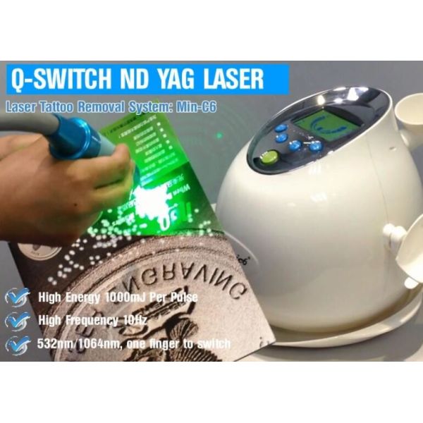 Nd Yag Tattoo Removal Pico Laser Machine 1064 Nm / 532nm Wavelength 6 Ns Pulse