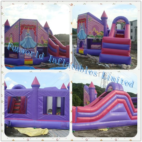 Disney Princess Inflatable Bouncer Castle Slide Yellow Waterproof