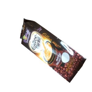 Custom printed smell proof side gusset coffee packaging bag with valve