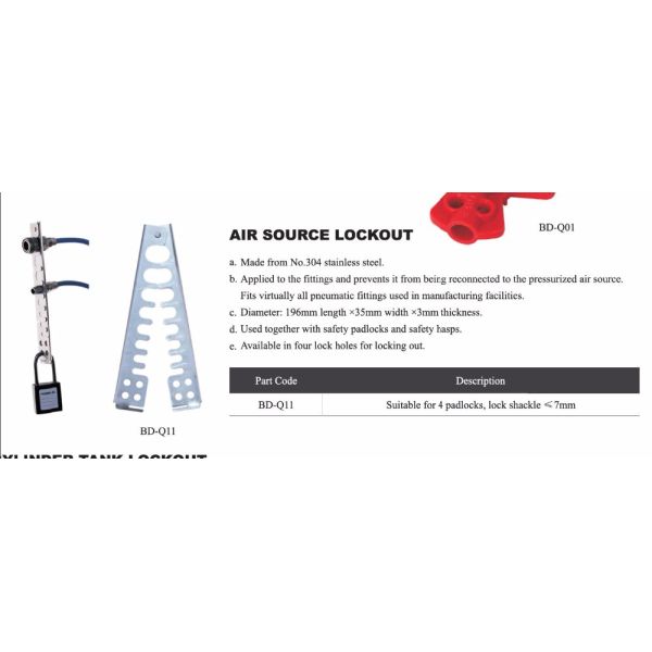 Silver Air Source Lockout , Abrasion Resistant Isolation Lockout Devices