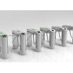 Mechanical Drive Tripod Security Gates wire drawing AC220V With Card Reader