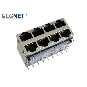 DIP Mounting Stacked RJ45 Connectors Modular Jack With 5G Integrated Transformer