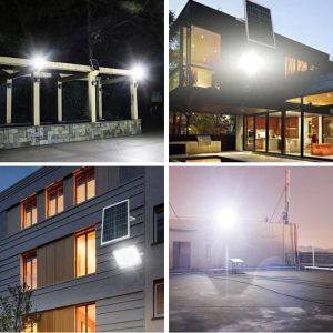 3098lm Polysilicon Solar Floodlight with Remote Control Outdoor Waterproof