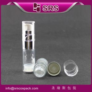 15ml 30ml SRS PACKAGING clear lotion bottle,high end airless cosmetic pump