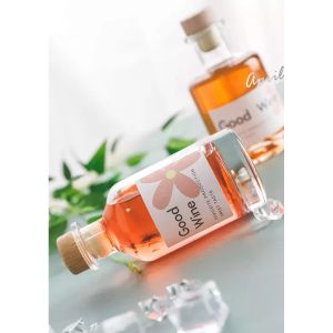 200ml 375ml 500ml 750ml Round Glass Liquor Wine Vodka Tequila Bottle with Sealed