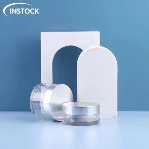 Empty Cosmetic Container With Bright Sliver Lids Packaging Jars 1oz/50ml Face