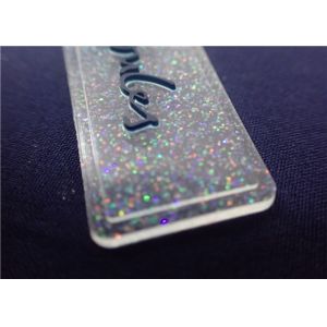 Personalized Fully Transparent PVC Badge With Colorful Powder For Garment