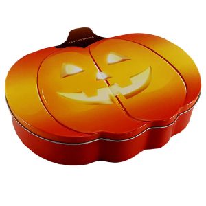 Pumpkin Shaped Halloween Tin Box Multipurpose Antirust For Chocolate
