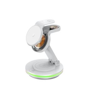 Rotable & Foldable wireless magnetic phone charger with LED light