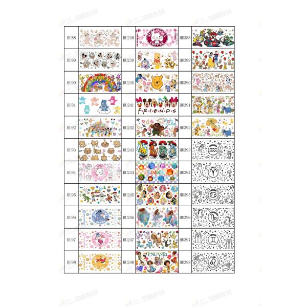 Custom UV DTF Vinyl Cup Wraps 40Oz 24Oz 20Oz 16Oz UVDTF Transfer Printing For Cups