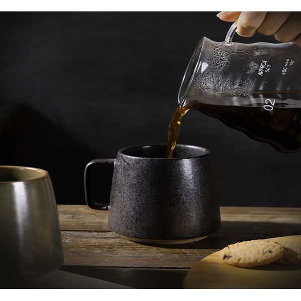 Rustic Porcelain Coffee Cup With Handle