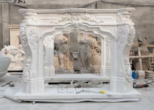 Wholesale Marble Fireplace Mantel Freestanding Stone Relief Fireplaces Indoor  Decorative European Style from china suppliers