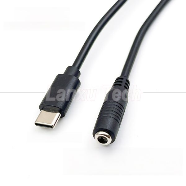 5V Type C to DC 3.5x1.35mm 5.5x2.1mm Power Charging Extension Cable for LED Desk Lamp Fan