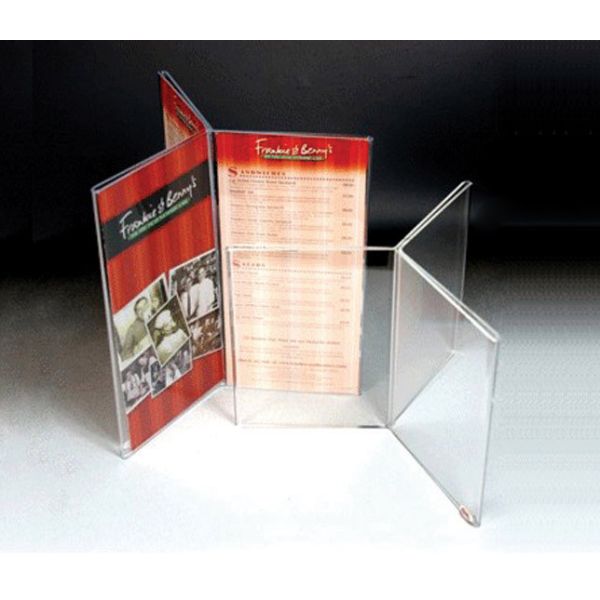 3 sides table stand acrylic menu holder