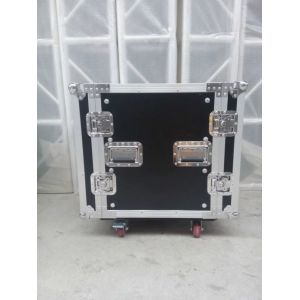 Solid 9mm Thickness Plywood Black 10 Amplifier Rack Flight Case