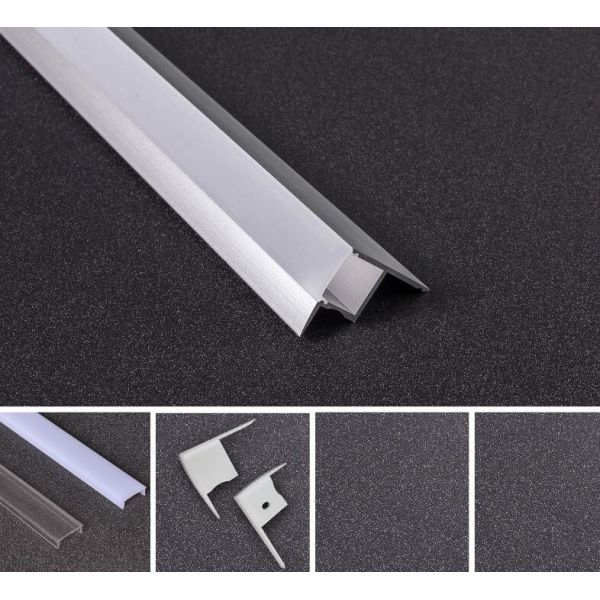 Customized Led Aluminium Stair Nosing Profile For Step Lights Cinema