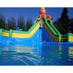 Ocean Theme Inflatable Combo Bounce House Attraction Slide Pool Water Games