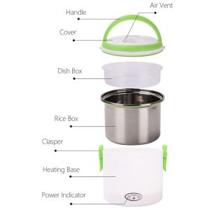 Round Heated Lunch Box 220V Electric Lunch Box 40w For Home Office