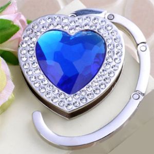 Foldable Heart Bag Hanger purse hanger handbag hook With Crystal (QY-BH03)