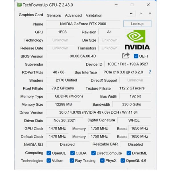PCWINMAX Gaming GeForce RTX 2060 12B GDRR6 192-bit HD/DP 1695 MHz Boost Clock VR Ready Dual Fan Graphics Card