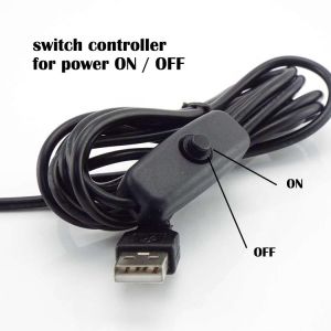 1m White Black Led Strip Power on off Button USB Type A Switch Extension Cable