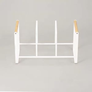 Wide Range Metal Dish Organizer Holder For Chopping Board With Bamboo Handle