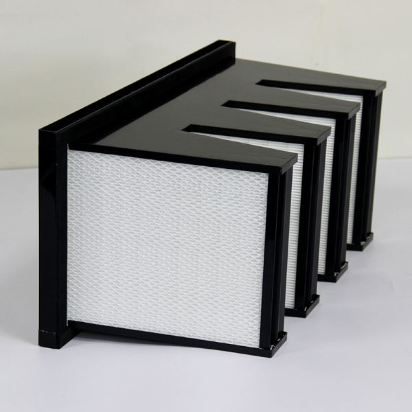 ABS Frame Sub HEPA V Bank Filter Glass Cotton For Air Conditioning System