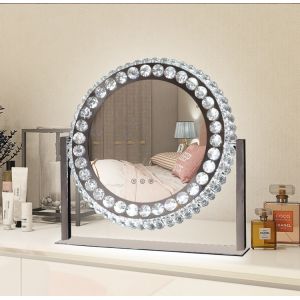 Heart Crystal Vanity Mirror Led Magnifying Mirror ODM