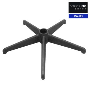 Black Nylon Revolving Chair Base With Wheels Height Adjustable Five Star Chair