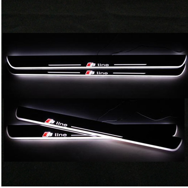 LED Moving Door Scuff sill for AUDI A3 A4L A5 A1 A6L car pedals LED door sill
