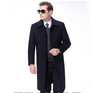 Autumn Winter Business Casual Woolen Suit Coat with Plus Velvet Lining and Large