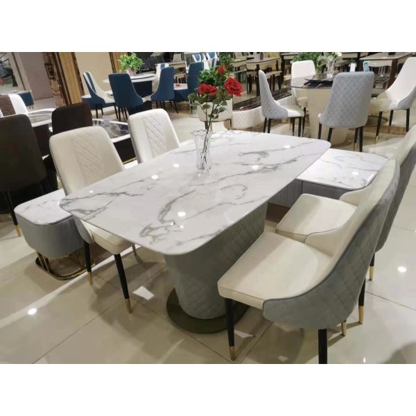 Quality Artificial Marble Top Coffee Table With Chairs High Density Easy Cleaning for sale