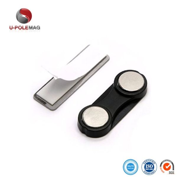 Metal Name Tag Magnet Permanent Magnetic Name Tags Rectangle Ndfeb Magnet U-POLEMAG